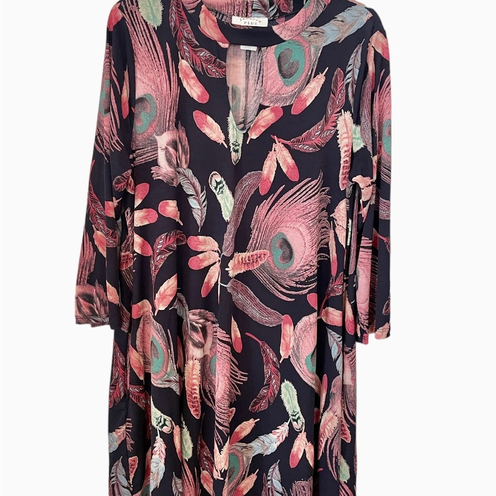 Janette Plus USA Womens Dress 1X Bohemian